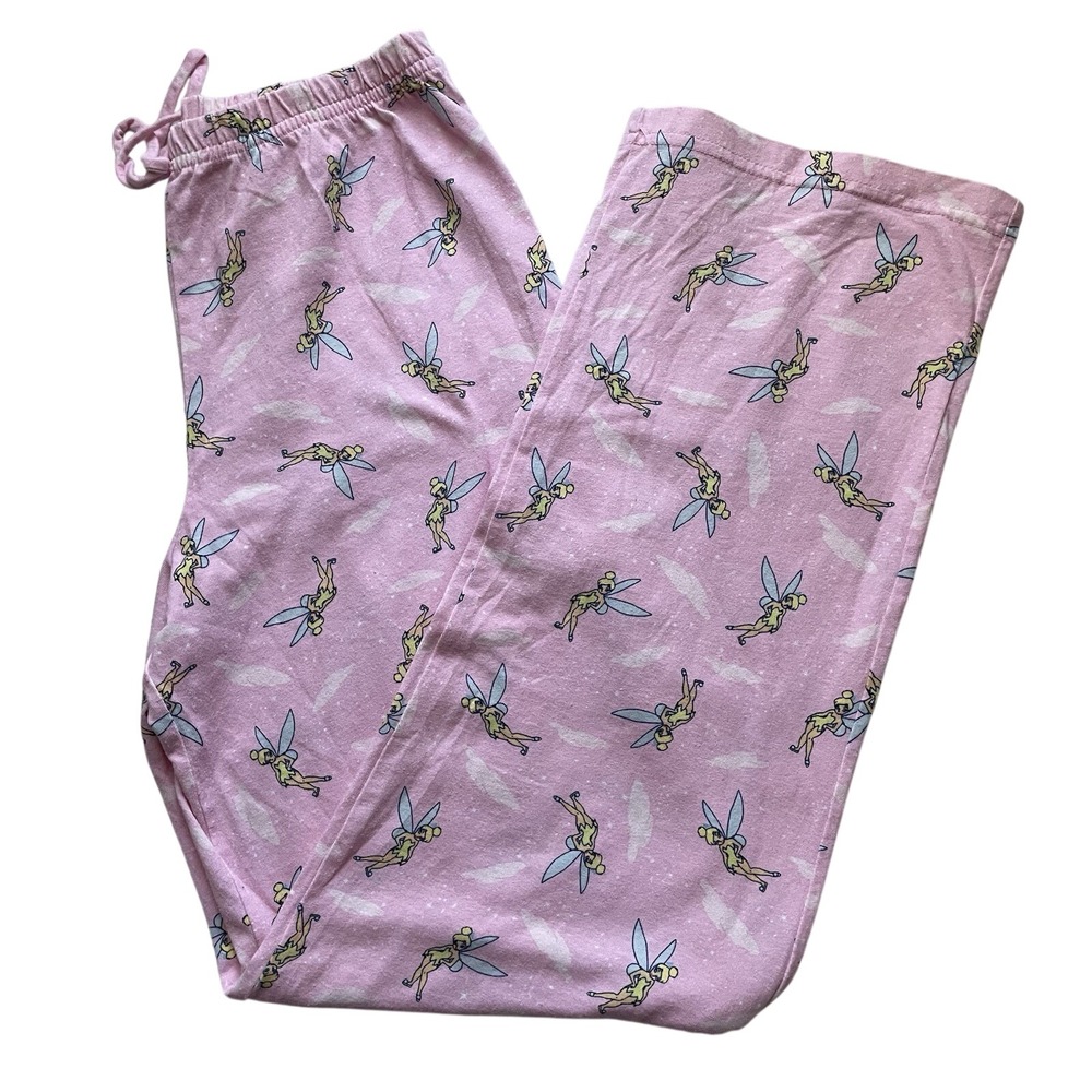 Disney Tinker Bell Pink Vintage Y2K Pajama Pants, M